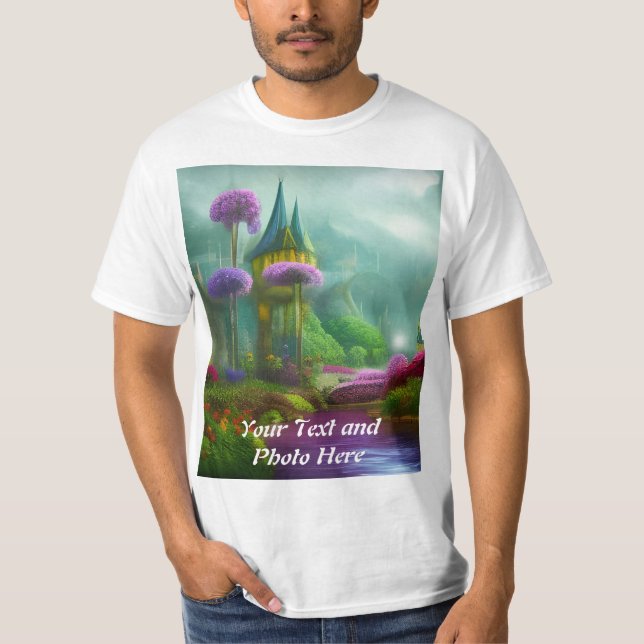 Anpassningsbar, Lägg till bild och text T Shirt (Framsida)