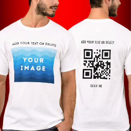 Anpassningsbar Lägg till bildtext och QR-kodsöknin T Shirt