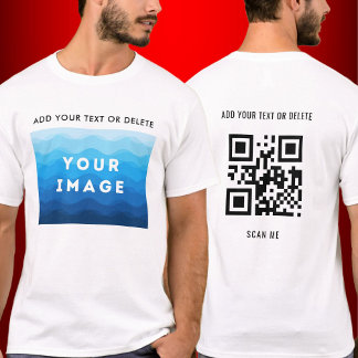Anpassningsbar Lägg till bildtext och QR-kodsöknin T Shirt