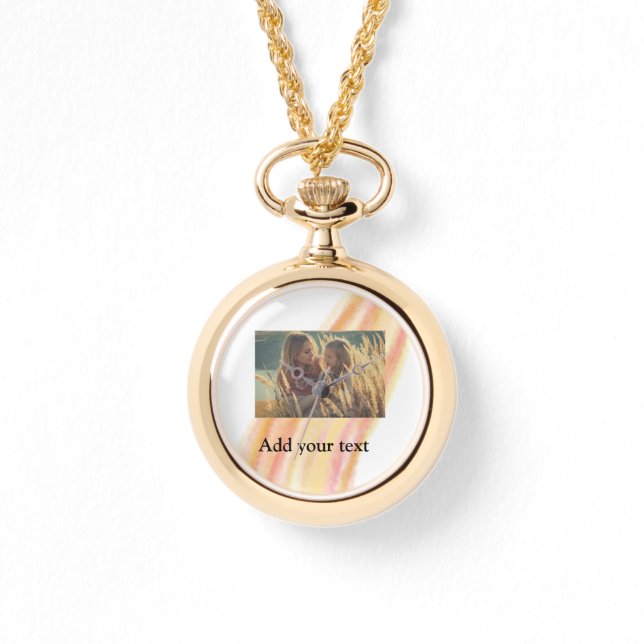 anpassningsbar lägg till dina fotojulklappar perso armbandsur (Framsida)