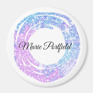 anpassningsbar lägg till ditt namn glitter färgs magnet