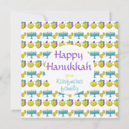 Anpassningsbar lägg till ditt namn Hanukkah-sött k Julkort