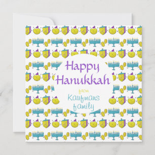 Anpassningsbar lägg till ditt namn Hanukkah-sött k Julkort