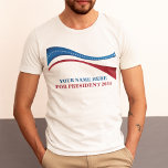 Anpassningsbar Lägg till er egen kandidat till pre T Shirt<br><div class="desc">Anpassa dina egna treblend-t-tröjor från kampanj genom att lägga till ditt eget namn eller något annat politikar under detta konstnärliga amerikanska Flagga i rött,  vitt och blått. Lägg till ett eget namn för president 2024.</div>