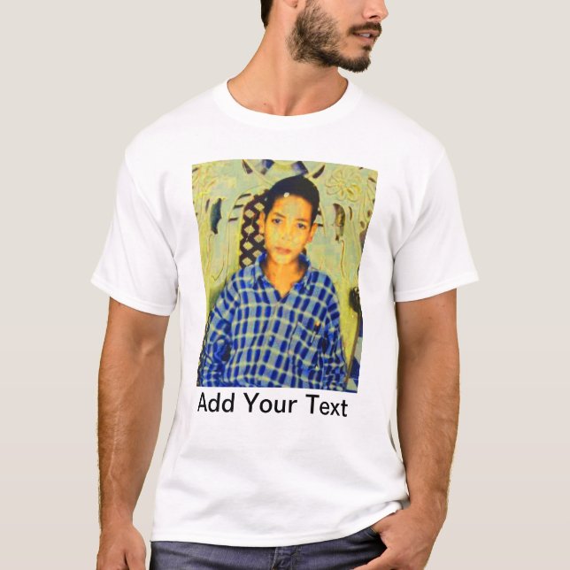 Anpassningsbar. Lägg till foto och text T Shirt (Framsida)