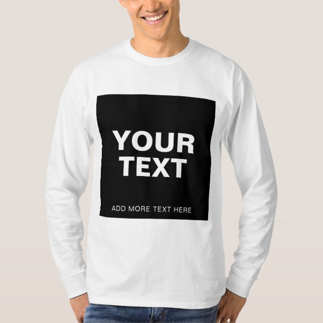 Anpassningsbar Lägg till Långärmaden Text Namn Pho T Shirt (Framsida)