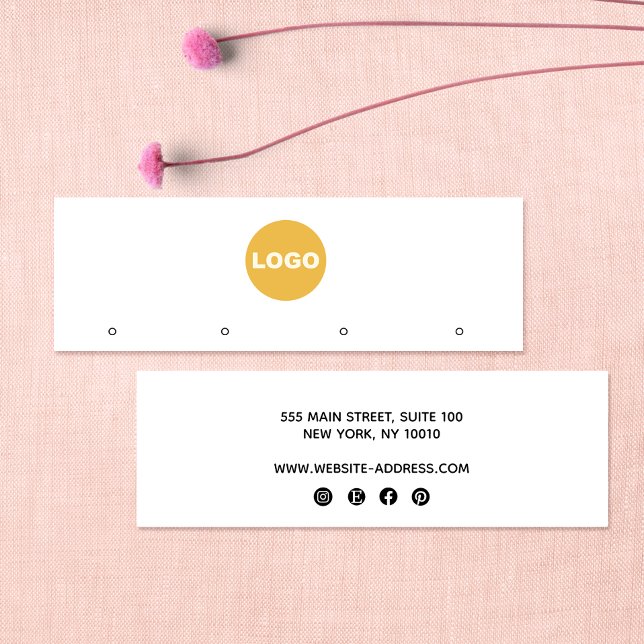 Anpassningsbar Lägg till Logotyp 4 Visningen Hål S Mini Visitkort (Skapare uppladdad)