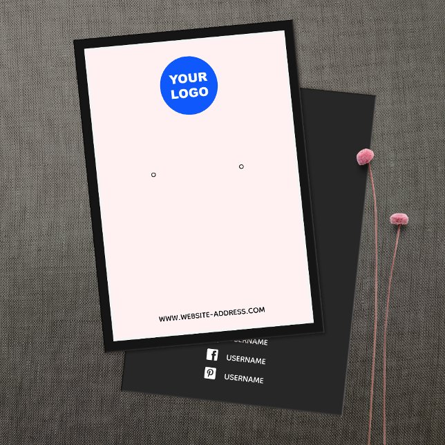 Anpassningsbar Lägg till Logotyp Ljus rosa Visning Visitkort (Skapare uppladdad)