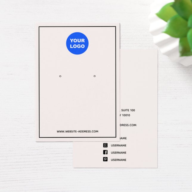 Anpassningsbar Lägg till Logotyp Rosa Visning för  Visitkort (Skivbord)