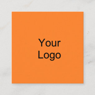 Anpassningsbar, lägg till Logotyp, Sunny Orange. Fyrkantigt Visitkort