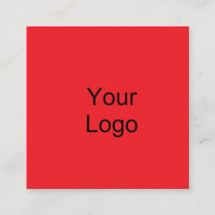 Anpassningsbar, lägg till Logotyp, Vibrant Red Fyrkantigt Visitkort