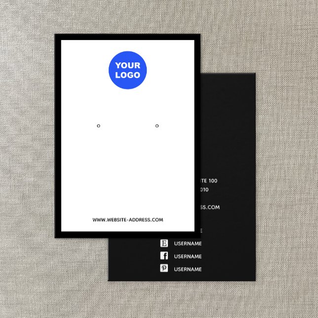 Anpassningsbar Lägg till Logotyp Vit Visning för j Visitkort (Skapare uppladdad)