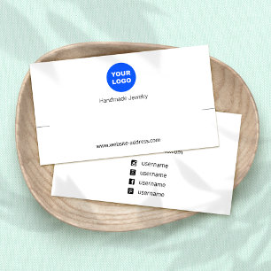 Anpassningsbar Lägg till Logotyp, vit Visning för Visitkort