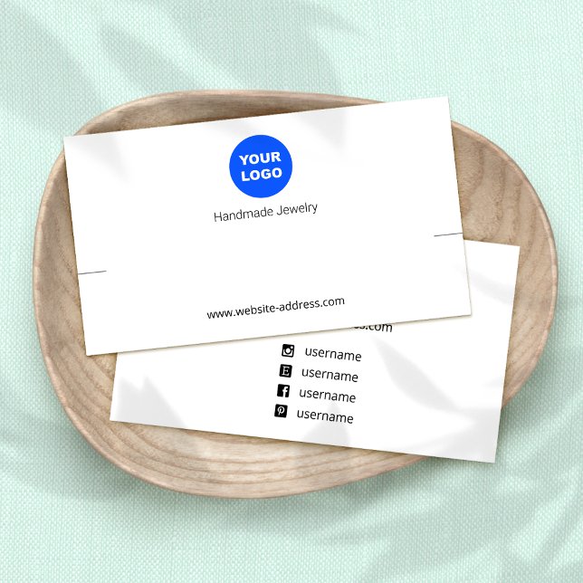 Anpassningsbar Lägg till Logotyp, vit Visning för  Visitkort (Skapare uppladdad)