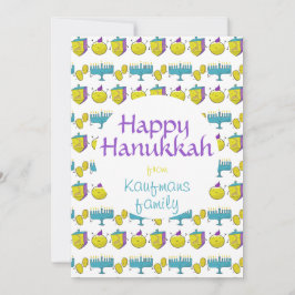 Anpassningsbar lägger till ditt namn Hanukkah söt  Inbjudningar