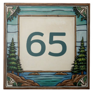 Anpassningsbar Lakehouse House Number - skyltskylt Kakelplatta