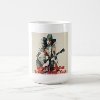 Anpassningsbar Land Girl Guitarist Art Inspiration Kaffemugg