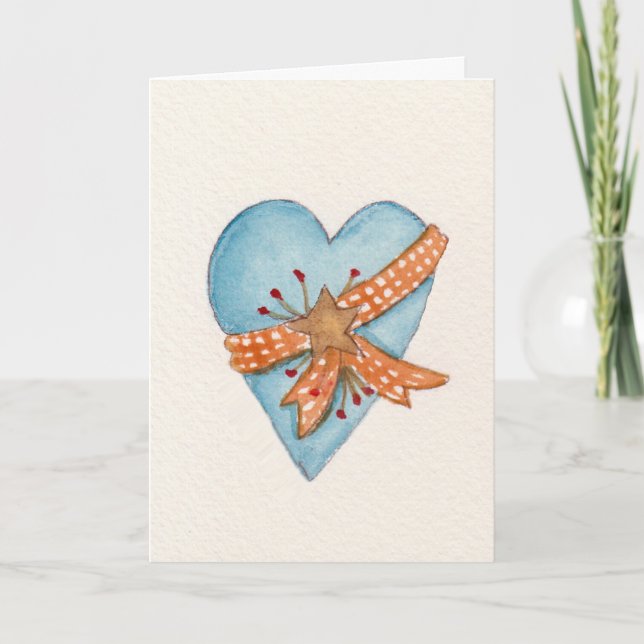 Anpassningsbar Land Heart Valentine Day Card Helgkort (Framsida)