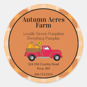 Anpassningsbar Land höstgårdshöjd Runt Klistermärke