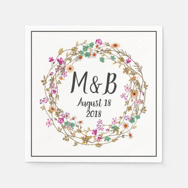 Anpassningsbar Land Stil Blommigt Utandningsluft M Pappersservett (Framsidan)