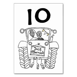 Anpassningsbar Landsbyggsbröllop Tractor Bordsnumm Bordsnummer