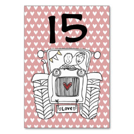 Anpassningsbar Landsbyggsbröllop Tractor Bordsnumm Bordsnummer