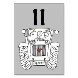 Anpassningsbar Landsbyggsbröllop Tractor Bordsnumm Bordsnummer