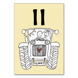 Anpassningsbar Landsbyggsbröllop Tractor Bordsnumm Bordsnummer