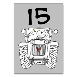 Anpassningsbar Landsbyggsbröllop Tractor Bordsnumm Bordsnummer