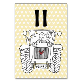 Anpassningsbar Landsbyggsbröllop Tractor Bordsnumm Bordsnummer