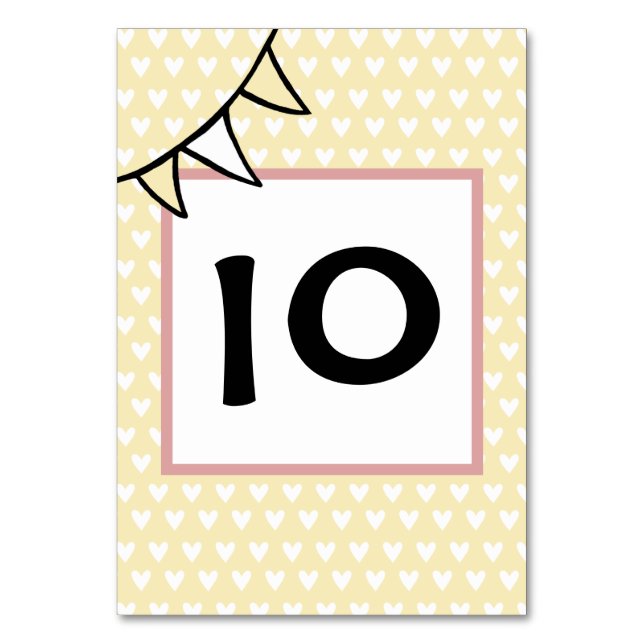 Anpassningsbar Landsbyggsbröllop Tractor Bunting B Bordsnummer (Framsidan)