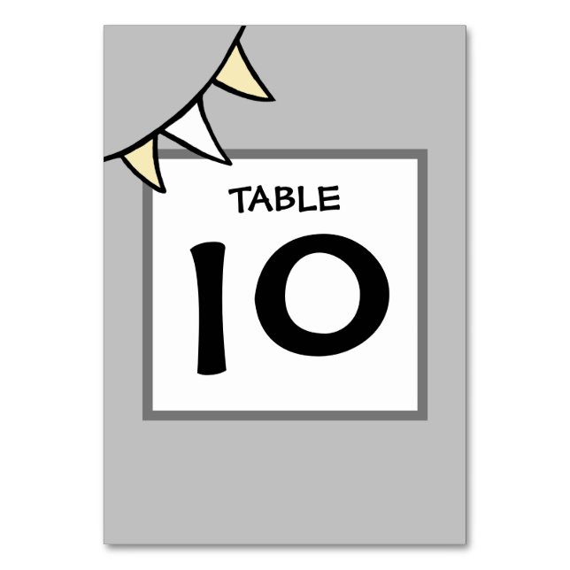 Anpassningsbar Landsbyggsbröllop Tractor Bunting B Bordsnummer (Framsidan)