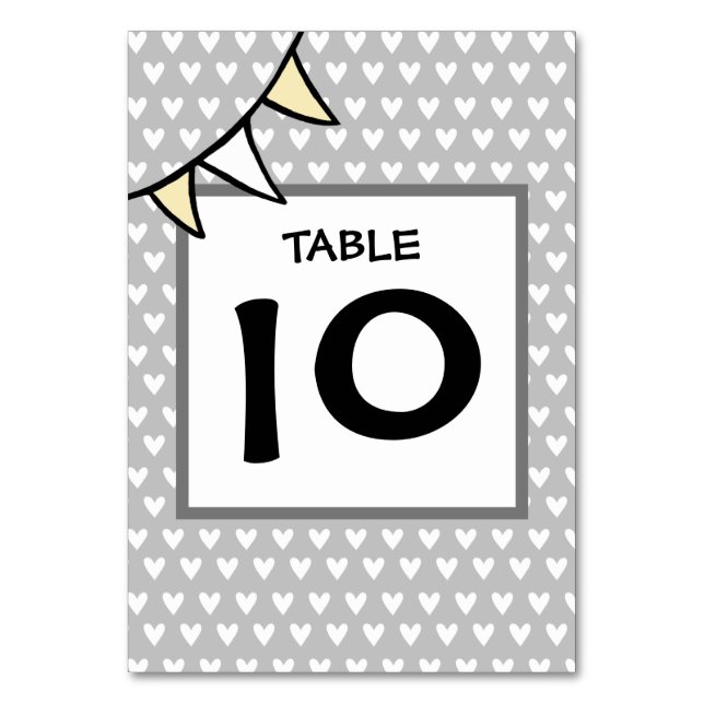 Anpassningsbar Landsbyggsbröllop Tractor Bunting B Bordsnummer (Framsidan)