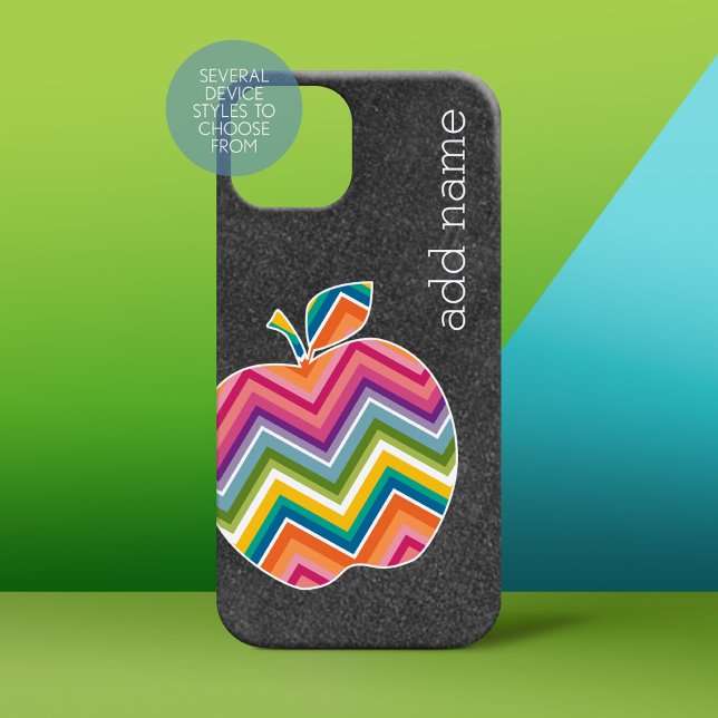 Anpassningsbar Läraräpple med Trendig Chevron Möns (Personalized Phone Case)