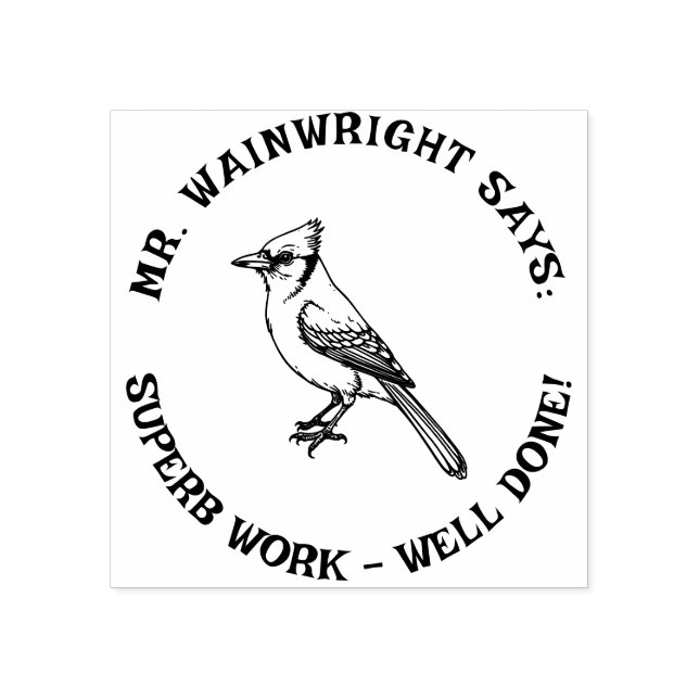 Anpassningsbar Lärare Blue Jay Frimärke Cute "Supe Stämpel (Tryck)