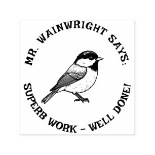 Anpassningsbar Lärare Chickadee Frimärke Cute "Sup Självfärgande Stämpel