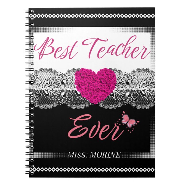 Anpassningsbar Lärare Gift Educators Best Teacher  Anteckningsbok (Framsidan)