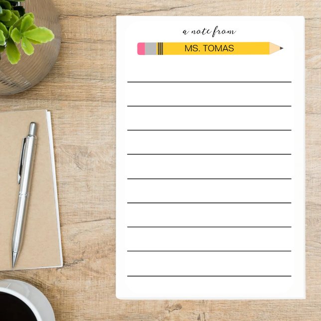 Anpassningsbar Lärare i Back to school i slutet av Post-it Block (Skapare uppladdad)