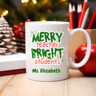 Anpassningsbar Lärare Merry Bright Studenter jul Kaffemugg