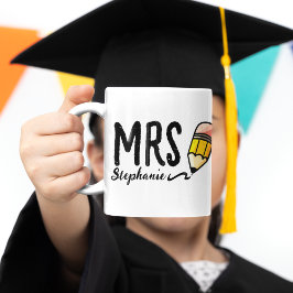 Anpassningsbar Lärare Namn l Unik skript Cute Penc Kaffemugg