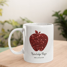 Anpassningsbar Lärare Namn Red Apple Fauxr