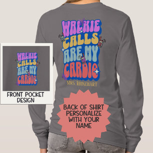 Anpassningsbar Lärare Retro Walkie-samtal är min C T Shirt