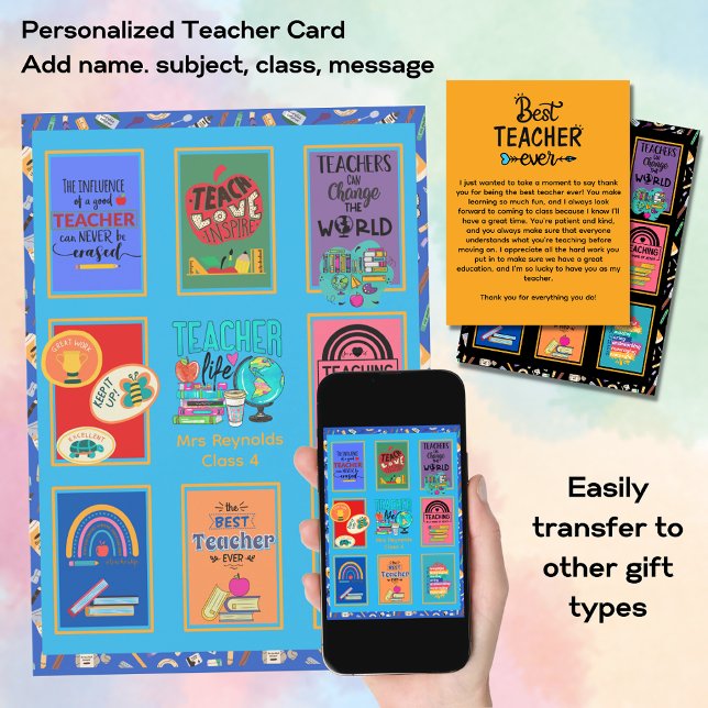Anpassningsbar Lärare - tack för att du kort Brev  (Skapare uppladdad)