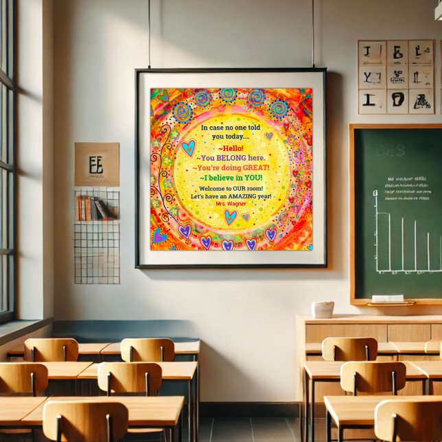 Anpassningsbar Lärare Välkomsklassrumsinspiration Poster (Skapare uppladdad)