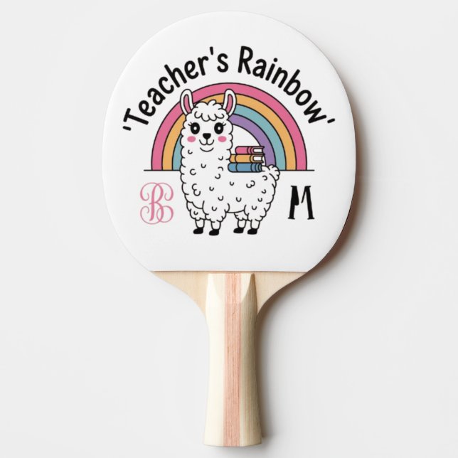 Anpassningsbar "Lärarens regnbåge" Ping Pong Paddl Pingisracket (Framsidan)