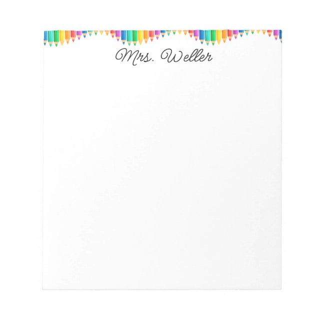 Anpassningsbar Lärares Färgpennor, Cute Rainbow Anteckningsblock (Framsida)