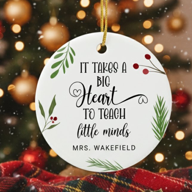 Anpassningsbar Lärares uppskattning - julklapp Julgransprydnad Keramik (Skapare uppladdad)