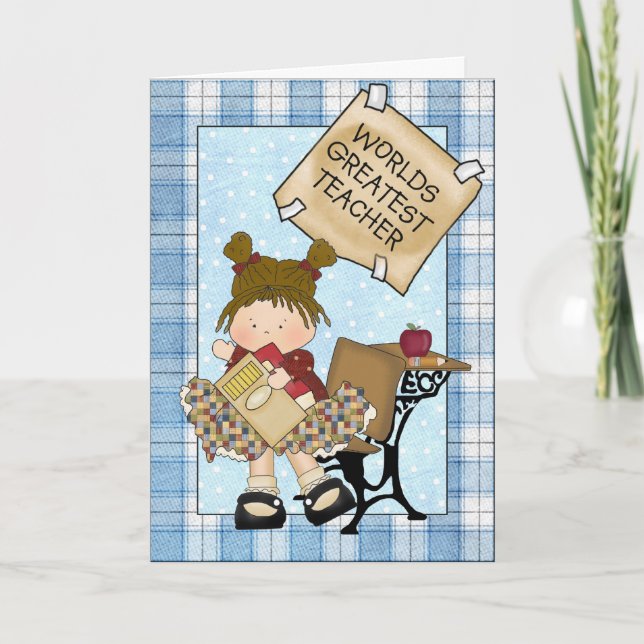 Anpassningsbar Lärares uppskattningskort Helgkort (Framsida)