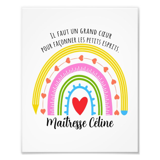 Anpassningsbar Lärargåva, Tack Lärare Fototryck (Framsidan)