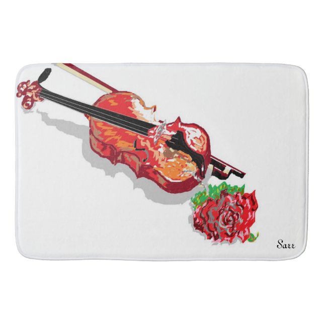 Anpassningsbar Large Bath Mat Violin med Ro Badrumsmatta (Framsidan)